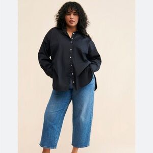 Anthropologie Maeve Bennett Navy Button Down Shirt